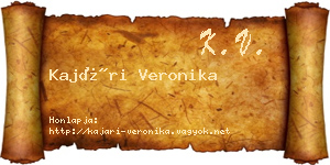 Kajári Veronika névjegykártya